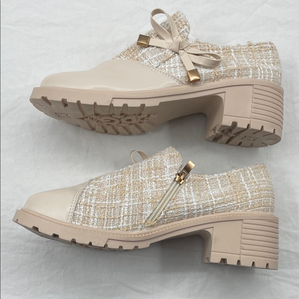 NEW! DG Tweed Patch Bowknot Chunky Heel Loafers. 245. - Picture 11 of 15